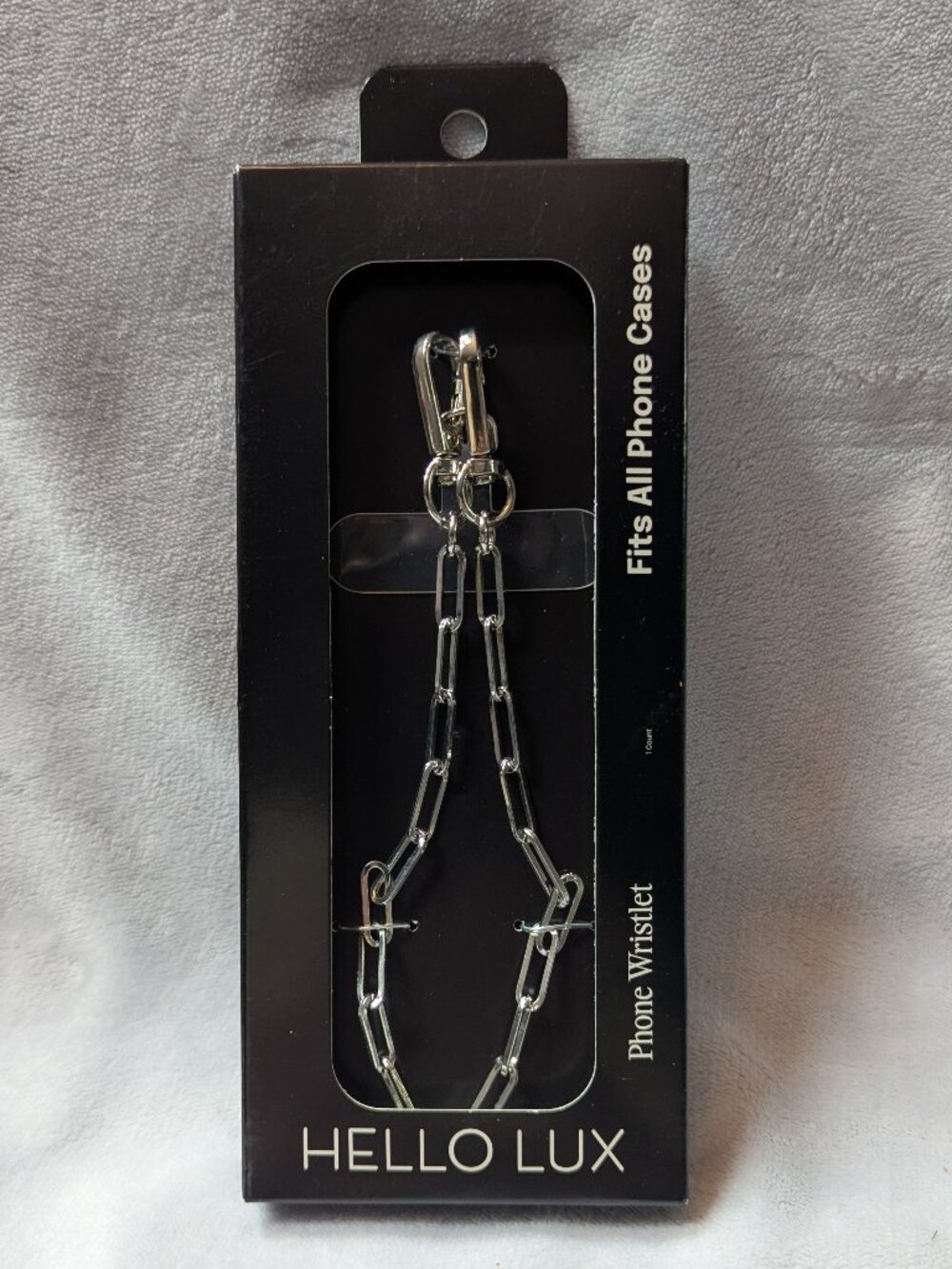 NWT Hello Lux Phone Wristlet - Silver Paper Clip Chain